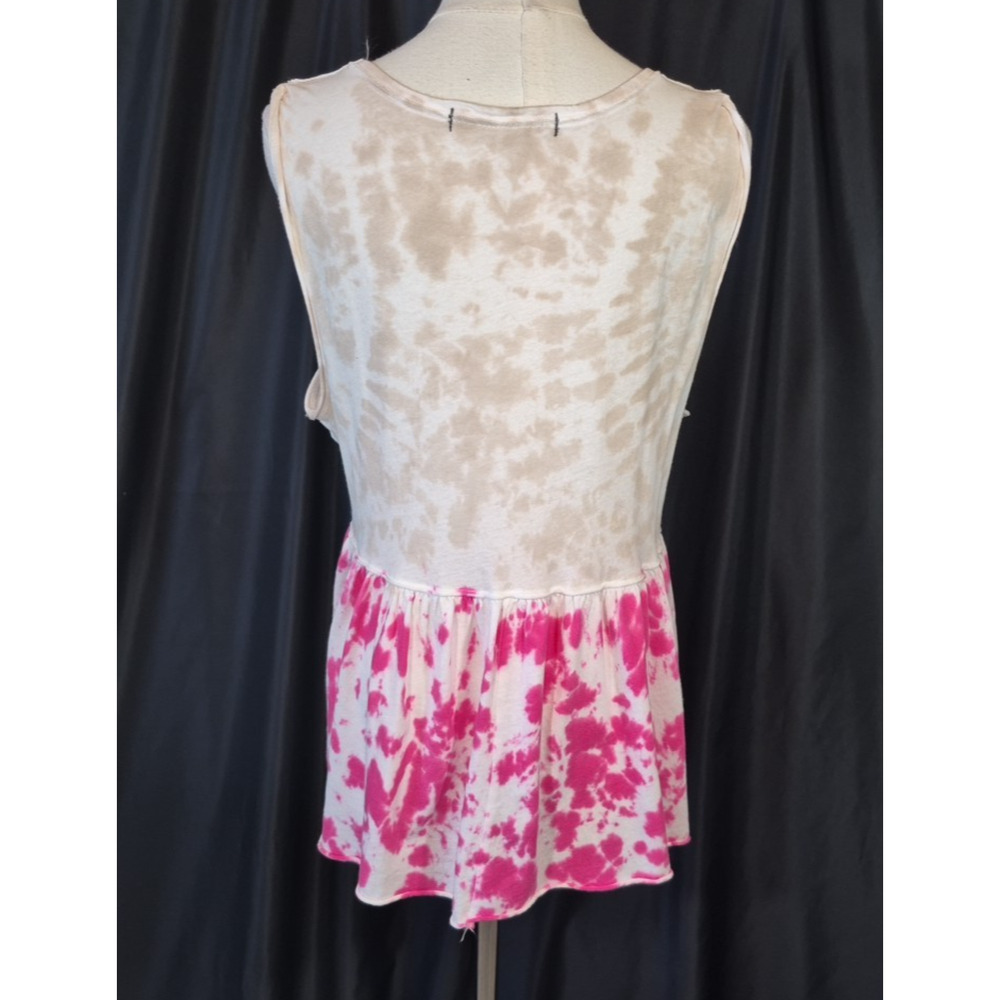 We The Free Anytime Pink Hibiscus Tie Dye Tank Top XS Women's - Picture 8 of 11